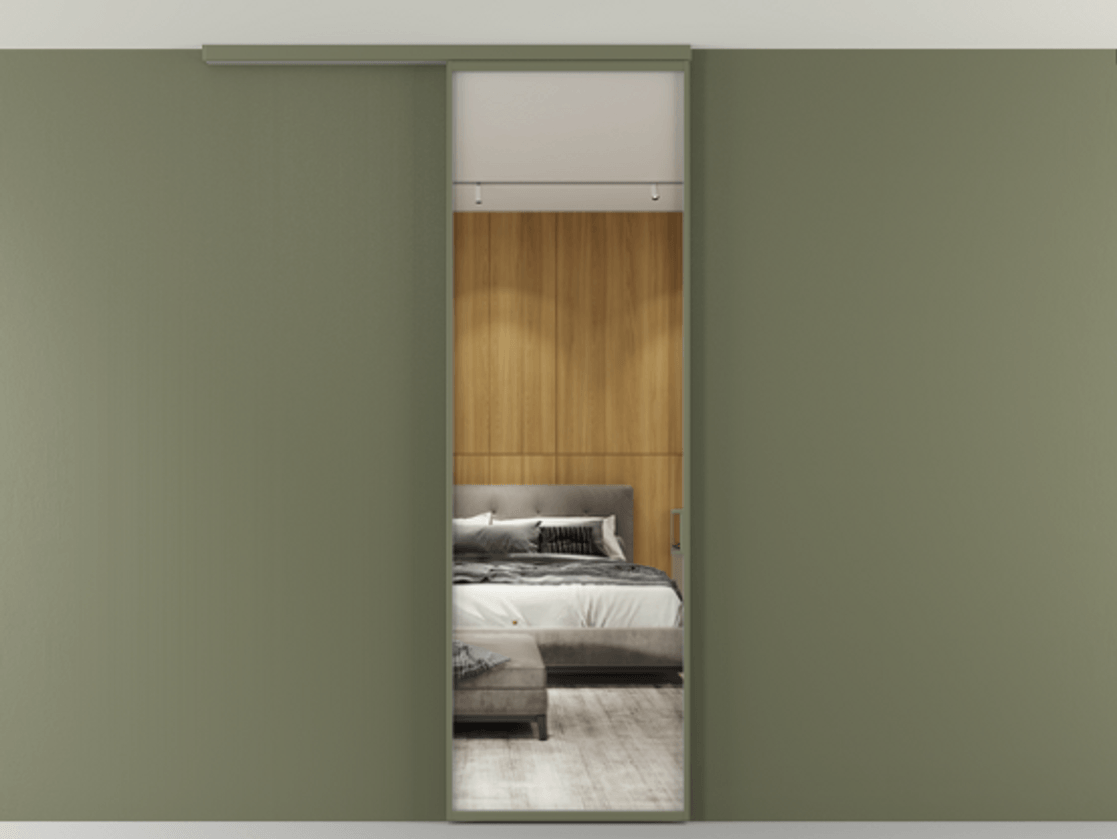 Перегородка Formato вдоль стены на потолок одностворчатая #VENDORCODE# #FURNISH# #GLASS# Цена #PRICE# #CURRENCY# | Volhovec