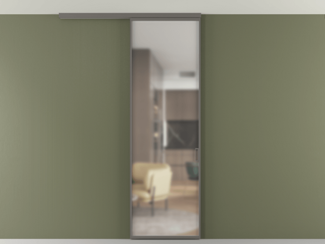 Перегородка Formato вдоль стены на потолок одностворчатая #VENDORCODE# #FURNISH# #GLASS# Цена #PRICE# #CURRENCY# | Volhovec