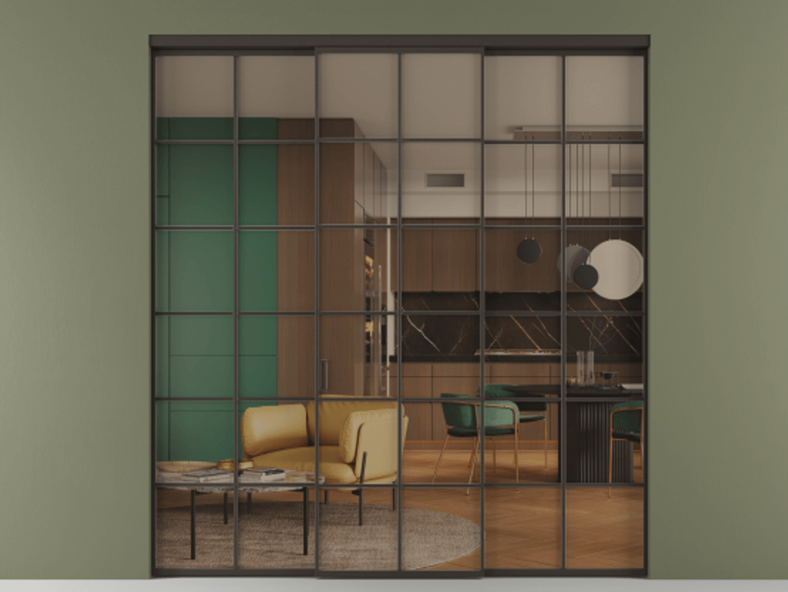 Перегородка Formato внутри проёма 3 створки АЛПР 040.05 Алюминий антрацит Прозрачное бронзовое стекло, триплекс. Цена 1667700 ₸ 1. Полотно 3 шт. (800/2100 мм)
2. Комплект установки раздвижной системы
3. Базовый комплект фурнитуры
4.Ручка RONDO. Фабрика дверей Волховец 8 (800) 551 43 19 Перегородка Formato внутри проёма 3 створки АЛПР 040.05 Алюминий антрацит Прозрачное бронзовое стекло, триплекс Цена 1667700 ₸ | Volhovec