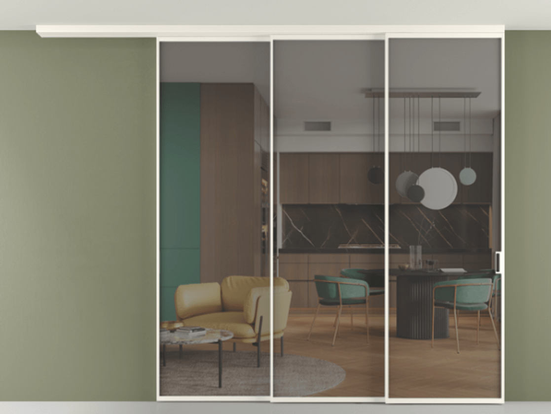 Перегородка Формато вдоль стены на потолок 3 створки с синхронным механизмом АЛПР 040.01 Алюминий пудровый белый Прозрачное серое стекло, триплекс. Цена 2888736 ₸ 1. Полотно 2 шт. (800/2100 мм)
2. Комплект установки раздвижной системы
3. Базовый комплект фурнитуры
4.Ручка Рондо. Фабрика дверей Волховец 8 (800) 551 43 19 Перегородка Формато вдоль стены на потолок 3 створки с синхронным механизмом АЛПР 040.01 Алюминий пудровый белый Прозрачное серое стекло, триплекс Цена 2888736 ₸ | Volhovec