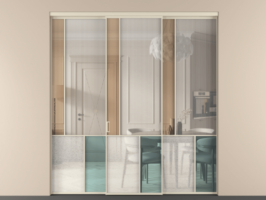 Перегородка Mosaic внутри проёма трёхстворчатая АЛПР 041.20 Алюминий бежево-серый Комбинация стекол Группы 1 и Группы 3. Цена 2033700 ₸ . Фабрика дверей Волховец 8 (800) 551 43 19 Перегородка Mosaic внутри проёма трёхстворчатая АЛПР 041.20 Алюминий бежево-серый Комбинация стекол Группы 1 и Группы 3 Цена 2033700 ₸ | Volhovec