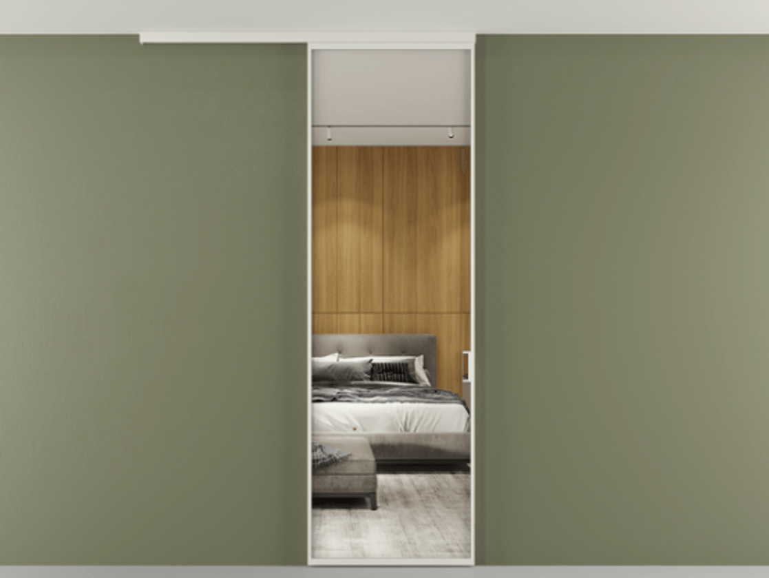 Перегородка Formato вдоль стены на потолок одностворчатая #VENDORCODE# #FURNISH# #GLASS# Цена #PRICE# #CURRENCY# | Volhovec