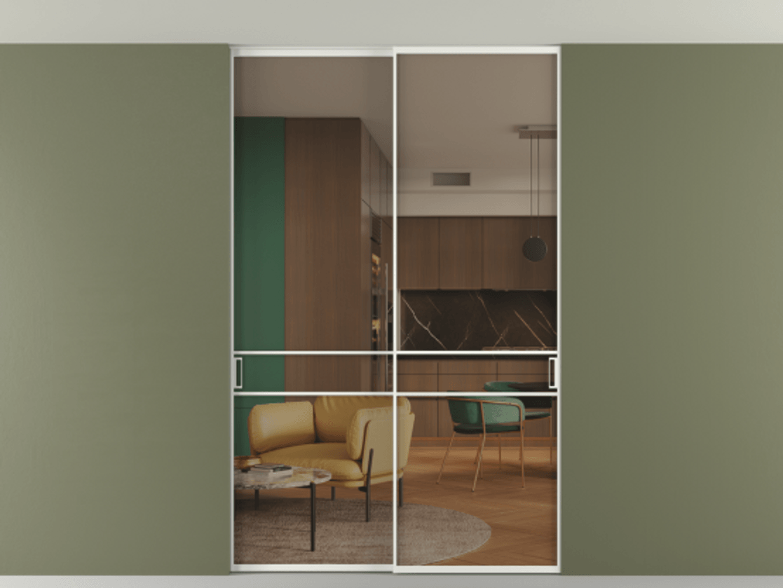 Перегородка Формато внутри проёма скрытое крепление в потолок 2 створки АЛПР 040.02 Алюминий светло-серый Прозрачное бронзовое стекло, триплекс. Цена 1876505 ₸ 1. Полотно 2 шт. (800/2100 мм)
2. Комплект установки раздвижной системы
3. Базовый комплект фурнитуры
4. Ручка Рондо. Фабрика дверей Волховец 8 (800) 551 43 19 Перегородка Формато внутри проёма скрытое крепление в потолок 2 створки АЛПР 040.02 Алюминий светло-серый Прозрачное бронзовое стекло, триплекс Цена 1876505 ₸ | Volhovec