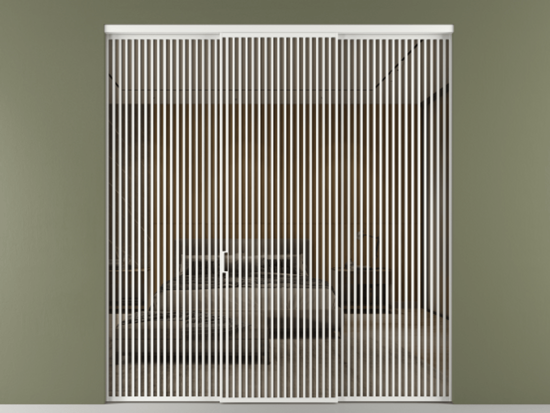 Перегородка Formato внутри проёма 3 створки АЛПР 040.06 Алюминий белоснежный Рефлективное бронзовое стекло "Стопсол", калёное Цена 4623696 ₸ | Volhovec