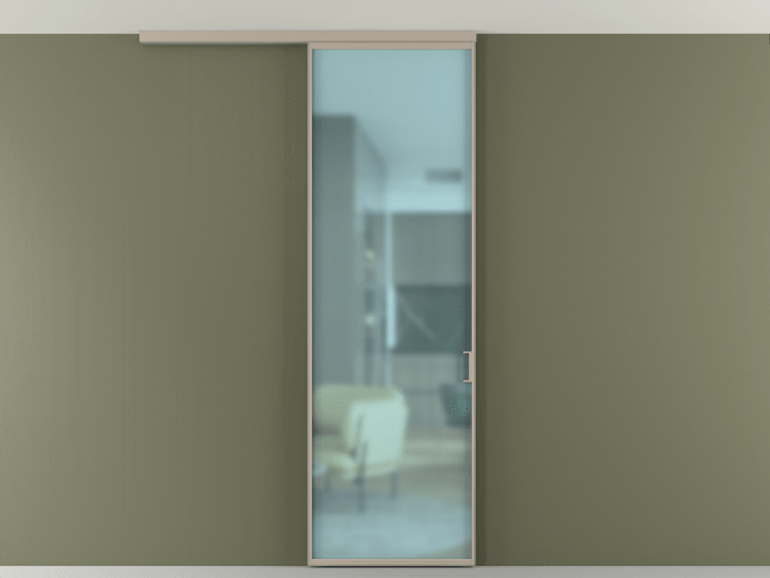 Перегородка Formato вдоль стены на потолок одностворчатая #VENDORCODE# #FURNISH# #GLASS# Цена #PRICE# #CURRENCY# | Volhovec