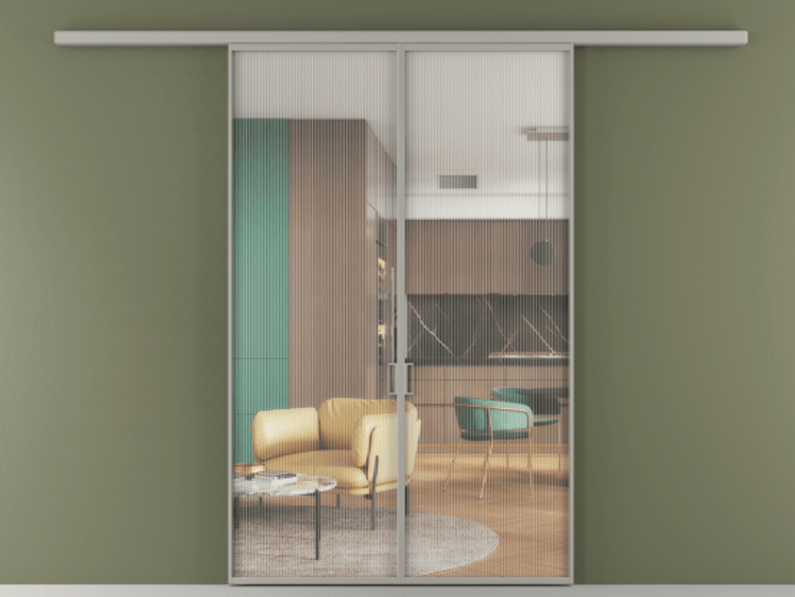 Перегородка Формато вдоль стены 2 створки АЛПР 040.01 Алюминий нейтральный серый Рифлёное стекло "Мору", триплекс. Цена 1507086 ₸ 1. Полотно 2 шт. (800/2100 мм)
2. Комплект установки раздвижной системы
3. Базовый комплект фурнитуры
4.Ручка Рондо. Фабрика дверей Волховец 8 (800) 551 43 19 Перегородка Формато вдоль стены 2 створки АЛПР 040.01 Алюминий нейтральный серый Рифлёное стекло "Мору", триплекс Цена 1507086 ₸ | Volhovec