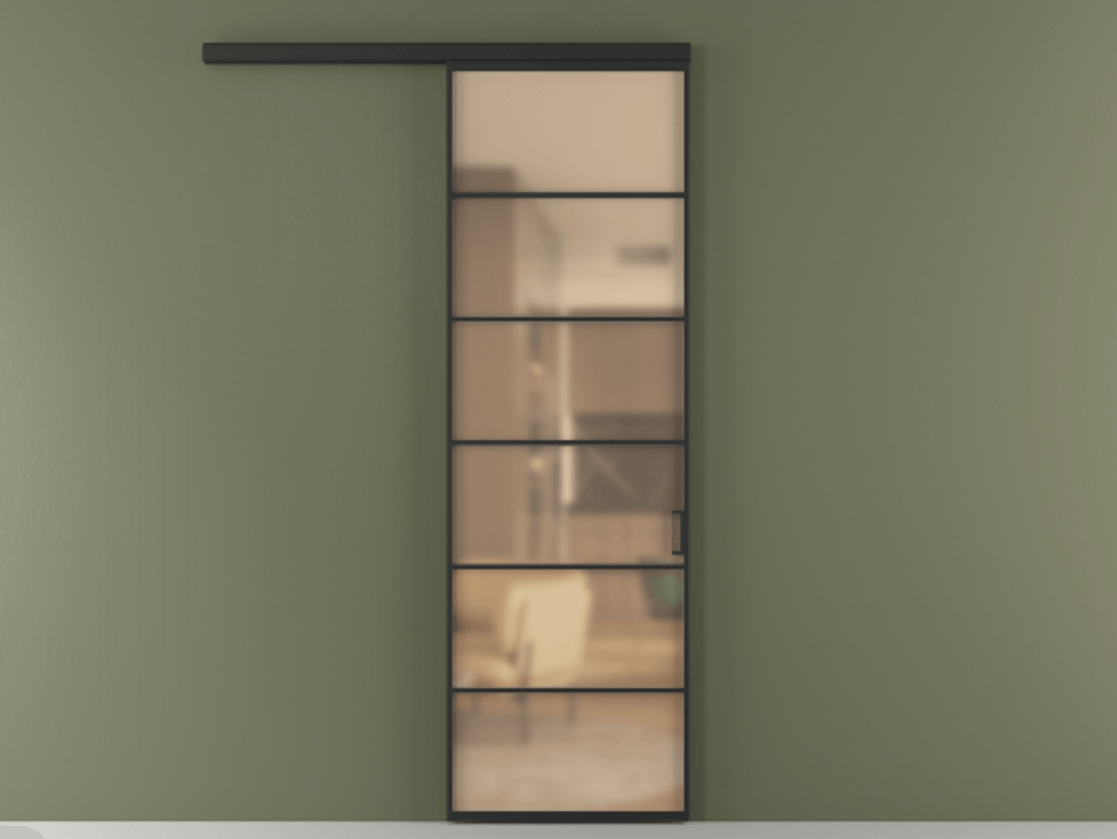 Перегородка Formato вдоль стены 1 створка АЛПР 040.04 Алюминий Черный Сатинированное оранжевое стекло, триплекс Цена 672800 ₸  | Volhovec