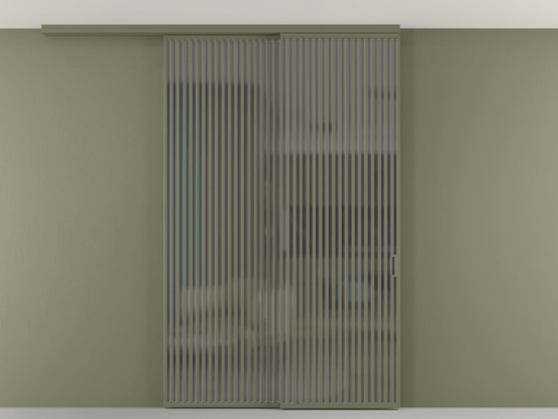 Перегородка Формато вдоль стены на потолок 2 створки с синхронным механизмом АЛПР 040.06 Алюминий оливковый тёмный Сатинированное серое стекло, триплекс. Цена 3405447 ₸ 1. Полотно 2 шт. (800/2100 мм)
2. Комплект установки раздвижной системы
3. Базовый комплект фурнитуры
4.Ручка Рондо. Фабрика дверей Волховец 8 (800) 551 43 19 Перегородка Формато вдоль стены на потолок 2 створки с синхронным механизмом АЛПР 040.06 Алюминий оливковый тёмный Сатинированное серое стекло, триплекс Цена 3405447 ₸ | Volhovec