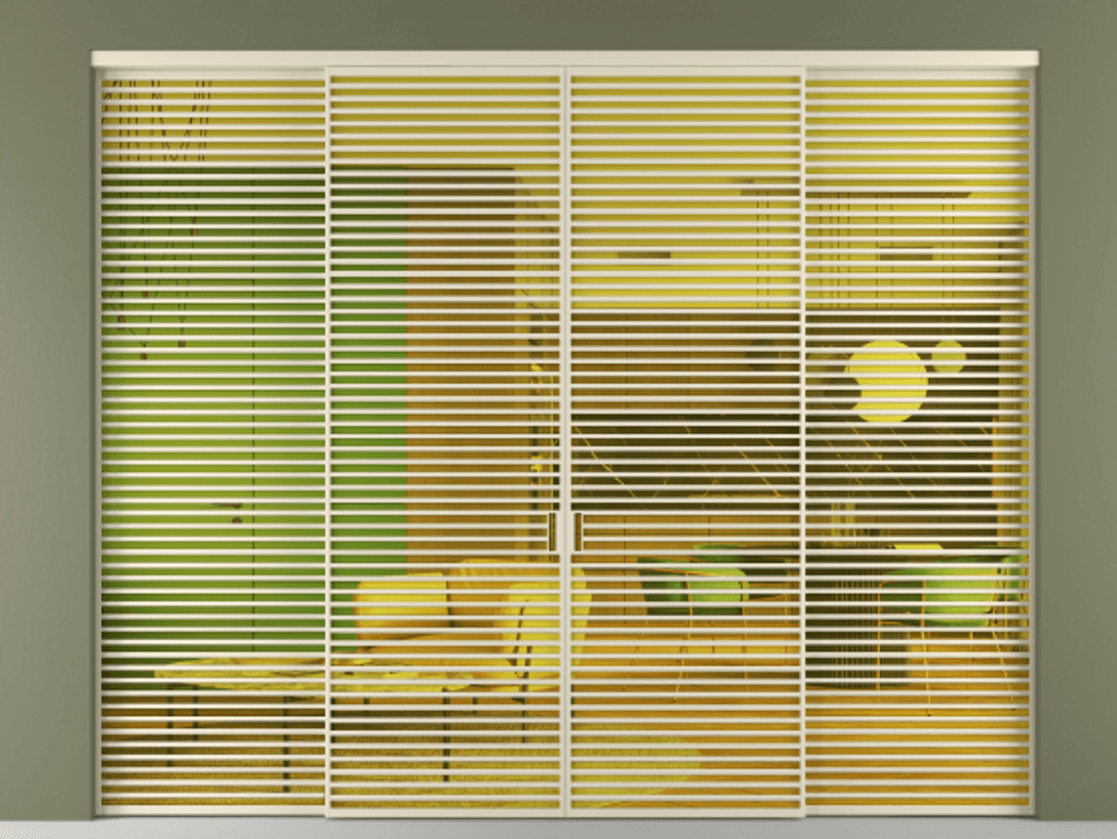 Перегородка Formato внутри проёма 4 створки АЛПР 040.07 Алюминий бежево-серый Прозрачное жёлтое стекло, триплекс Цена 4924600 ₸  | Volhovec