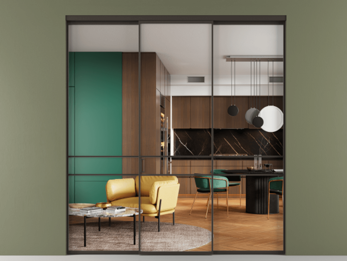 Перегородка Formato внутри проема трёхстворчатая #VENDORCODE# #FURNISH# #GLASS# Цена #PRICE# #CURRENCY# | Volhovec
