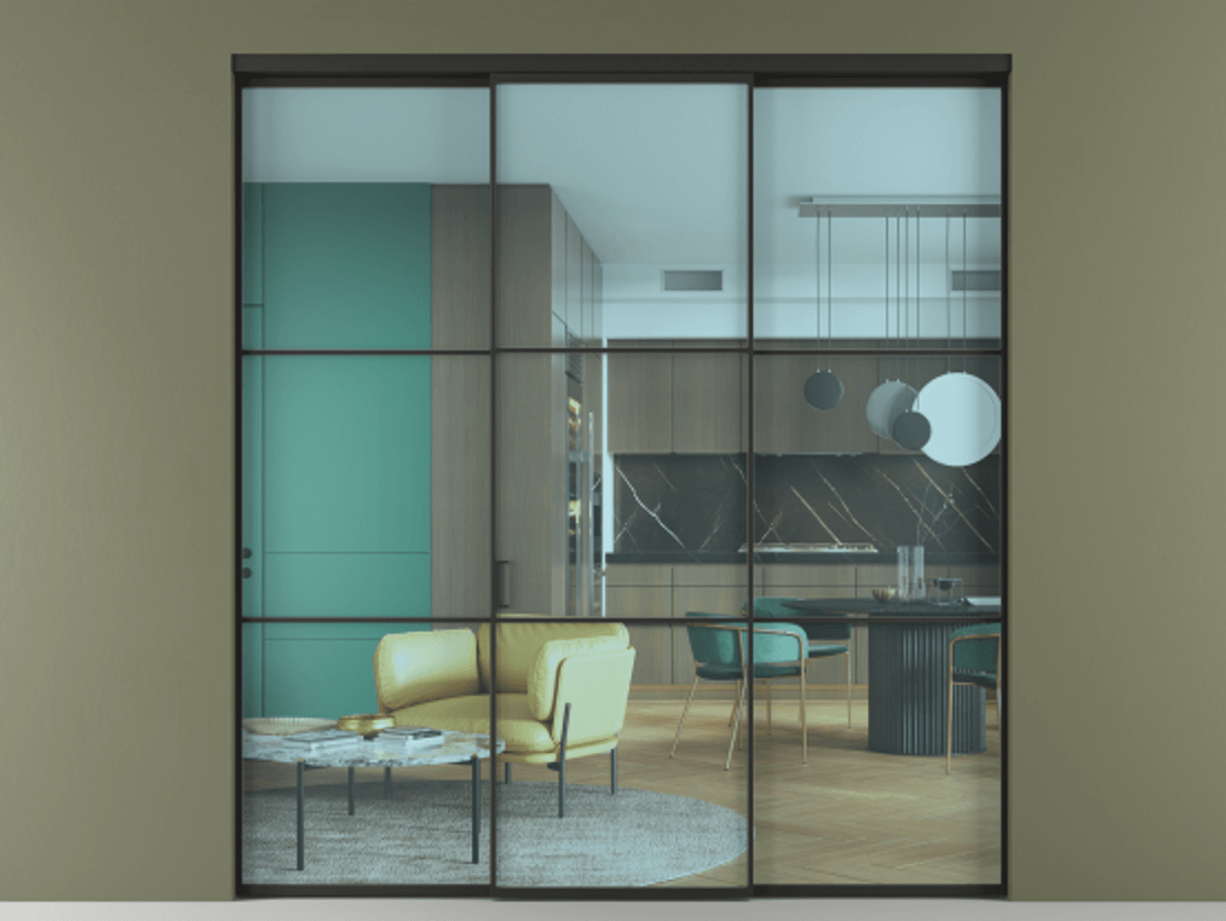 Перегородка Formato внутри проёма 3 створки АЛПР 040.03 Алюминий Черный Прозрачное голубое стекло, триплекс. Скрытый короб ЧЕР Цена 1489500 ₸ 1. Полотно 3 шт. (800/2100 мм)
2. Комплект установки раздвижной системы
3. Базовый комплект фурнитуры
4.Ручка RONDO. Фабрика дверей Волховец 8 (800) 551 43 19 Перегородка Formato внутри проёма 3 створки АЛПР 040.03 Алюминий Черный Прозрачное голубое стекло, триплекс Цена 1489500 ₸ | Volhovec