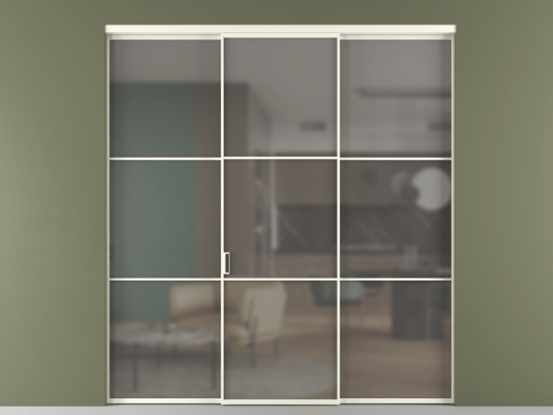 Перегородка Формато внутри проёма 3 створки АЛПР 040.03 Алюминий жемчужный Сатинированное серое стекло, триплекс. Цена 1793799 ₸ 1. Полотно 3 шт. (800/2100 мм)
2. Комплект установки раздвижной системы
3. Базовый комплект фурнитуры
4.Ручка Рондо. Фабрика дверей Волховец 8 (800) 551 43 19 Перегородка Формато внутри проёма 3 створки АЛПР 040.03 Алюминий жемчужный Сатинированное серое стекло, триплекс Цена 1793799 ₸ | Volhovec