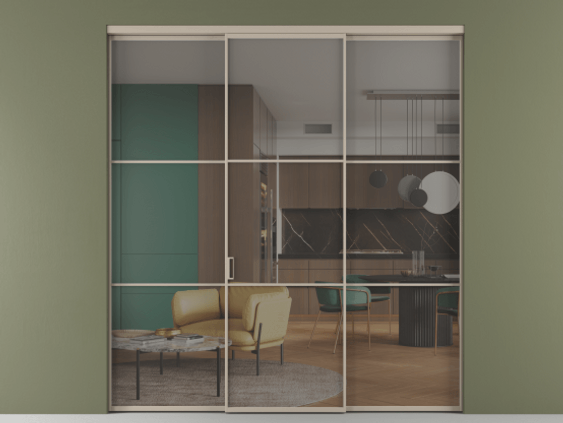 Перегородка Формато внутри проёма 3 створки АЛПР 040.03 Алюминий бисквитный Прозрачное серое стекло, триплекс. Цена 1793799 ₸ 1. Полотно 3 шт. (800/2100 мм)
2. Комплект установки раздвижной системы
3. Базовый комплект фурнитуры
4.Ручка Рондо. Фабрика дверей Волховец 8 (800) 551 43 19 Перегородка Формато внутри проёма 3 створки АЛПР 040.03 Алюминий бисквитный Прозрачное серое стекло, триплекс Цена 1793799 ₸ | Volhovec