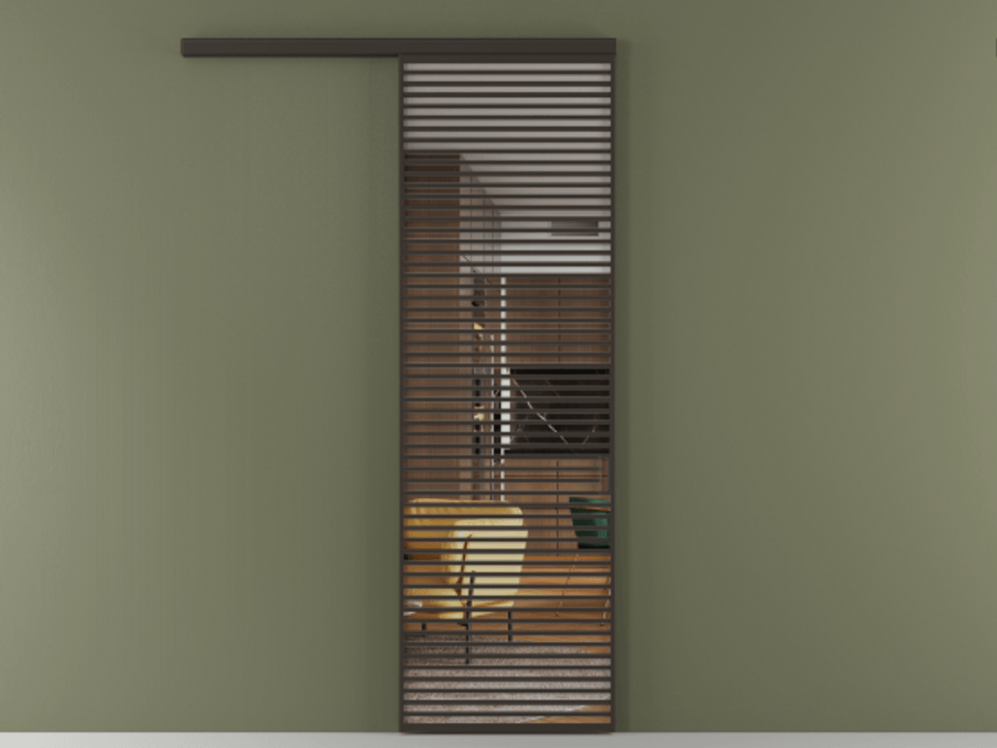 Перегородка Формато вдоль стены 1 створка АЛПР 040.07 Алюминий антрацит Прозрачное стекло "Кристал Вижн", калёное Цена 1443053 ₸  | Volhovec