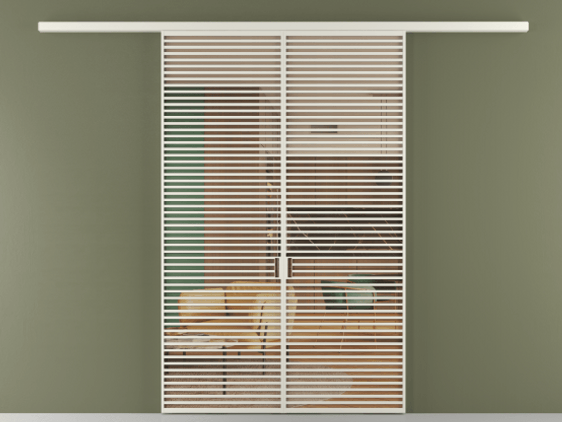 Перегородка Formato вдоль стены 2 створки АЛПР 040.07 Алюминий Белый Прозрачное оранжевое стекло, триплекс Цена 3101868 ₸ | Volhovec