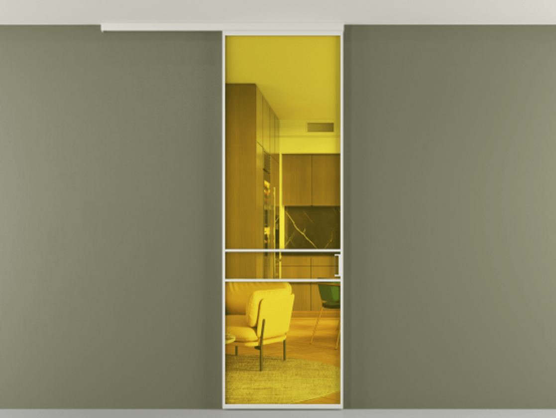 Перегородка Formato вдоль стены на потолок одностворчатая #VENDORCODE# #FURNISH# #GLASS# Цена #PRICE# #CURRENCY# | Volhovec