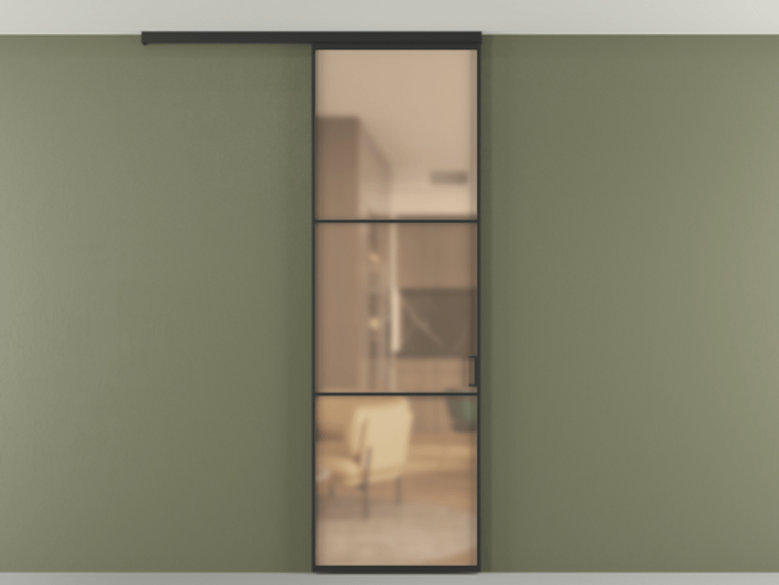 Перегородка Formato вдоль стены на потолок одностворчатая #VENDORCODE# #FURNISH# #GLASS# Цена #PRICE# #CURRENCY# | Volhovec