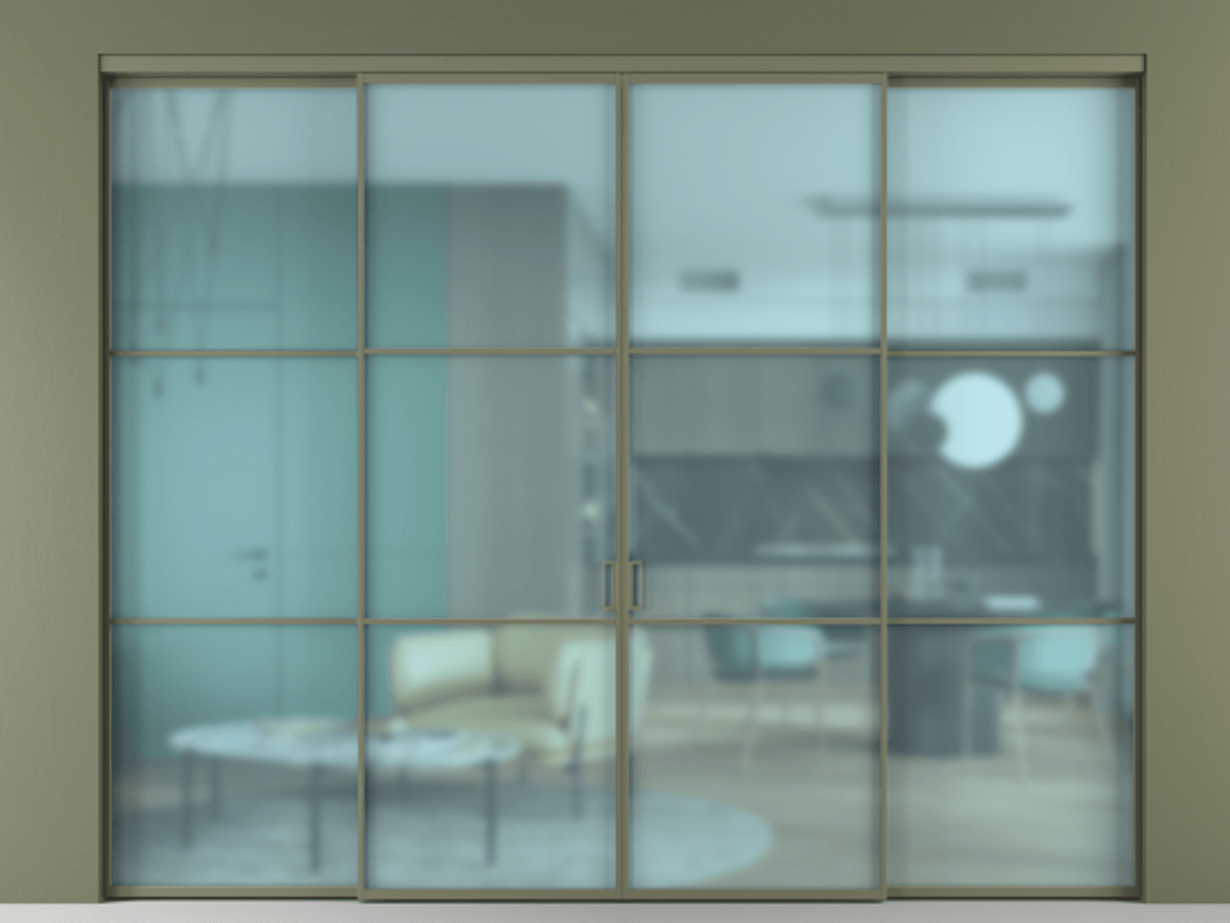 Перегородка Formato внутри проёма четырёхстворчатая АЛПР 040.03 Алюминий оливковый тёмный Сатинированное голубое стекло, триплекс. Цена 2478500 ₸ 1. Полотно 4 шт. (800/2100 мм)
2. Комплект установки раздвижной системы
3. Базовый комплект фурнитуры
4.Ручка RONDO. Фабрика дверей Волховец 8 (800) 551 43 19 Перегородка Formato внутри проёма четырёхстворчатая АЛПР 040.03 Алюминий оливковый тёмный Сатинированное голубое стекло, триплекс Цена 2478500 ₸ | Volhovec