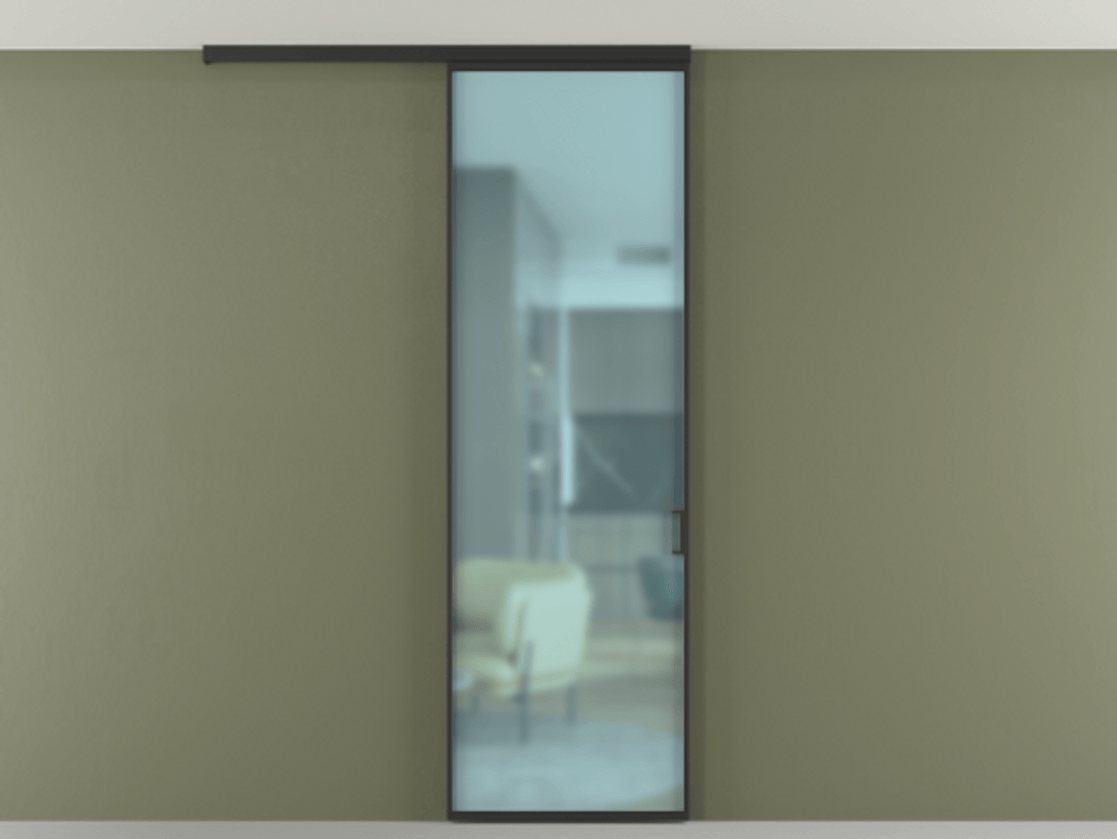 Перегородка Formato вдоль стены на потолок одностворчатая #VENDORCODE# #FURNISH# #GLASS# Цена #PRICE# #CURRENCY# | Volhovec