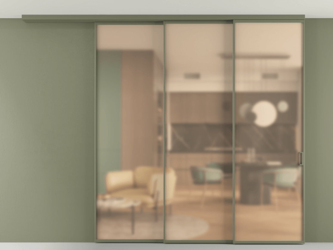 Перегородка Formato вдоль стены на потолок 3 створки с синхронным механизмом АЛПР 040.01 Алюминий оливковый тёмный Сатинированное оранжевое стекло, триплекс. Цена 2384400 ₸ 1. Полотно 2 шт. (800/2100 мм)
2. Комплект установки раздвижной системы
3. Базовый комплект фурнитуры
4.Ручка RONDO
. Фабрика дверей Волховец 8 (800) 551 43 19 Перегородка Formato вдоль стены на потолок 3 створки с синхронным механизмом АЛПР 040.01 Алюминий оливковый тёмный Сатинированное оранжевое стекло, триплекс Цена 2384400 ₸ | Volhovec