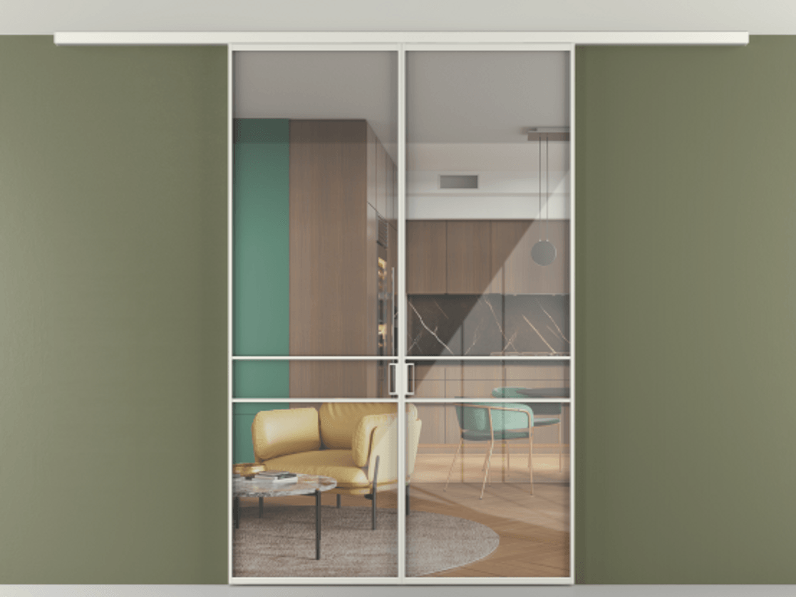 Перегородка Формато вдоль стены на потолок 2 створки АЛПР 040.02 Алюминий серый Рефлективное прозрачное стекло "Стопсол", калёное. Цена 1844035 ₸ 1. Полотно 2 шт. (800/2100 мм)
2. Комплект установки раздвижной системы
3. Базовый комплект фурнитуры
4.Ручка Рондо. Фабрика дверей Волховец 8 (800) 551 43 19 Перегородка Формато вдоль стены на потолок 2 створки АЛПР 040.02 Алюминий серый Рефлективное прозрачное стекло "Стопсол", калёное Цена 1844035 ₸ | Volhovec