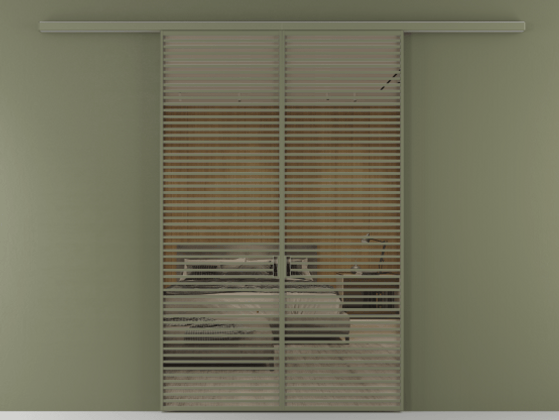 Перегородка Formato вдоль стены 2 створки АЛПР 040.07 Алюминий оливковый тёмный Рефлективное бронзовое стекло "Stopsol", калёное Цена 3364200 ₸ | Volhovec