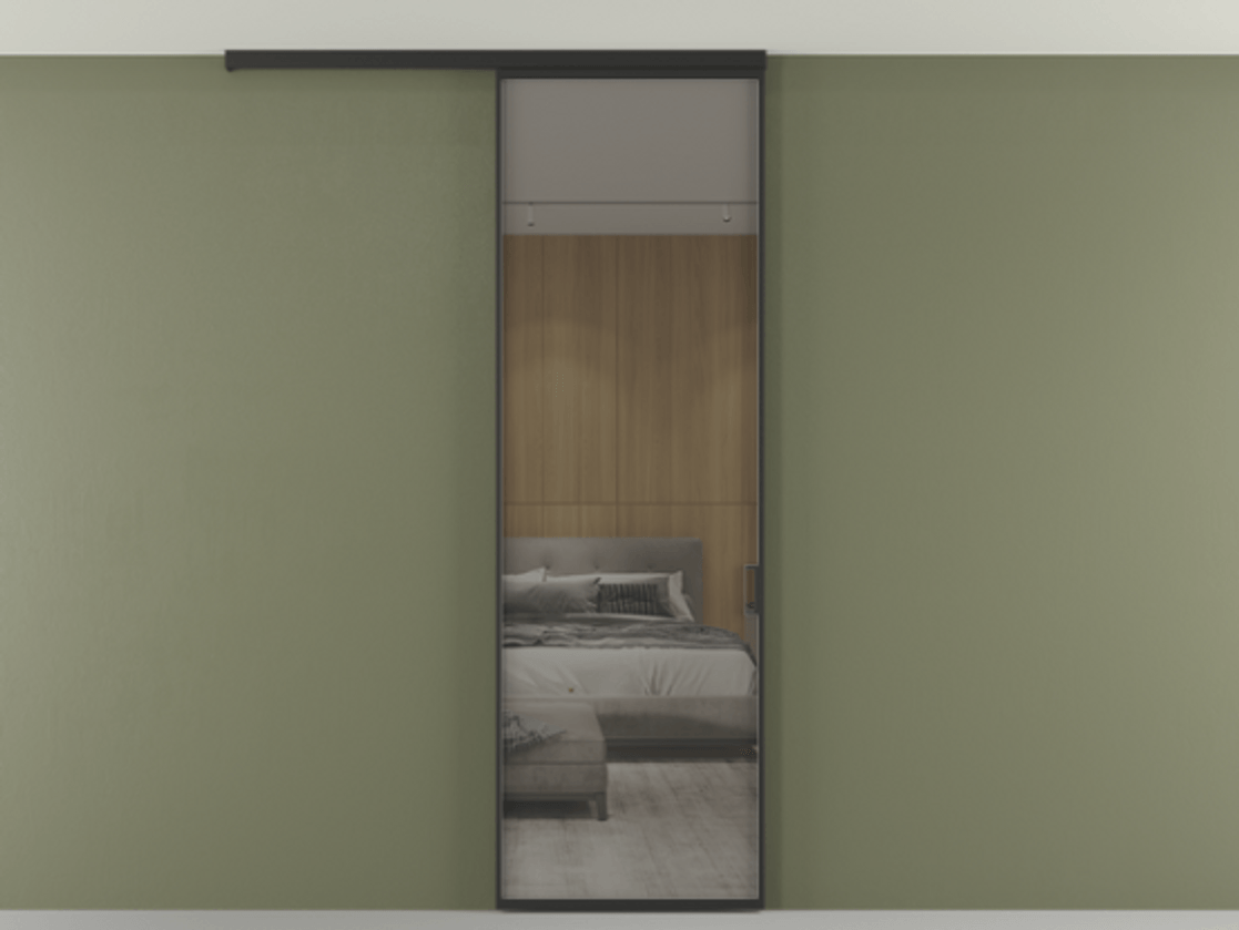 Перегородка Formato вдоль стены на потолок одностворчатая #VENDORCODE# #FURNISH# #GLASS# Цена #PRICE# #CURRENCY# | Volhovec