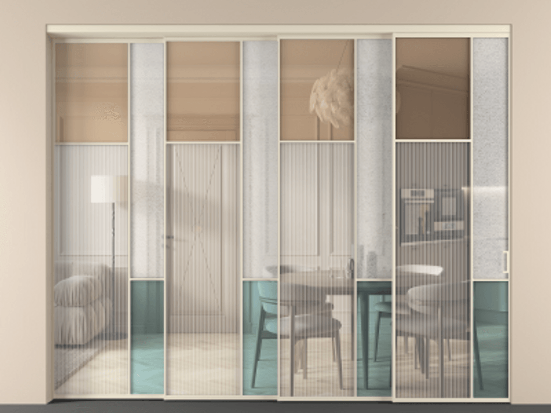 Перегородка Mosaic внутри проёма телескопик синхро 3 АЛПР 041.10 Алюминий бежево-серый Комбинация стекол Группы 1 и Группы 3. Цена 3815900 ₸ . Фабрика дверей Волховец 8 (800) 551 43 19 Перегородка Mosaic внутри проёма телескопик синхро 3 АЛПР 041.10 Алюминий бежево-серый Комбинация стекол Группы 1 и Группы 3 Цена 3815900 ₸ | Volhovec