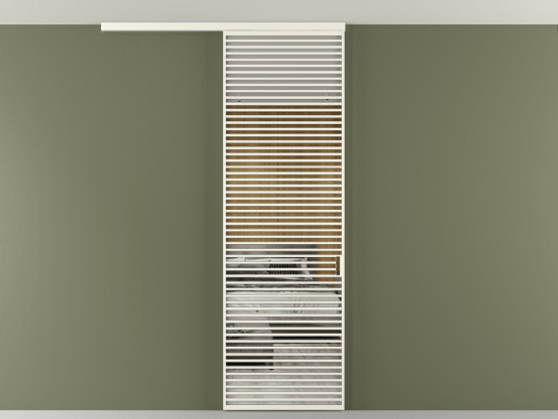 Перегородка Формато вдоль стены на потолок 1 створка АЛПР 040.07 Алюминий жемчужный Двустороннее зеркало, триплекс , триплекс 6 мм Цена 1343472 ₸ | Volhovec