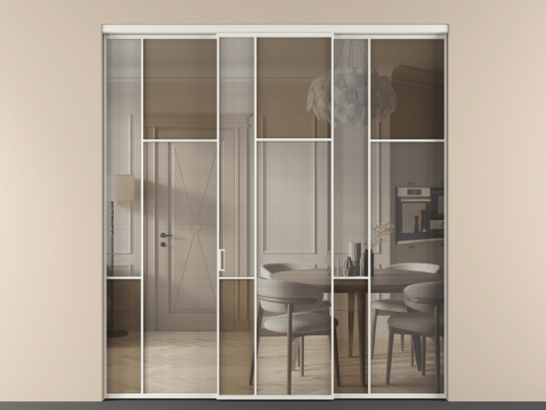 Перегородка Mosaic внутри проема трёхстворчатая #VENDORCODE# #FURNISH# #GLASS# Цена #PRICE# #CURRENCY# | Volhovec