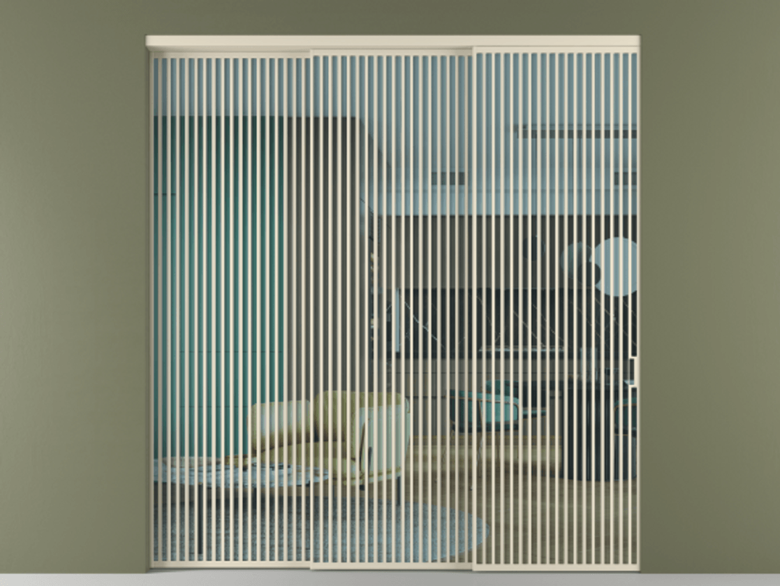 Перегородка Формато внутри проёма 3 створки с синхронным механизмом АЛПР 040.06 Алюминий бежево-серый Прозрачное голубое стекло, триплекс Цена 4382834 ₸  | Volhovec