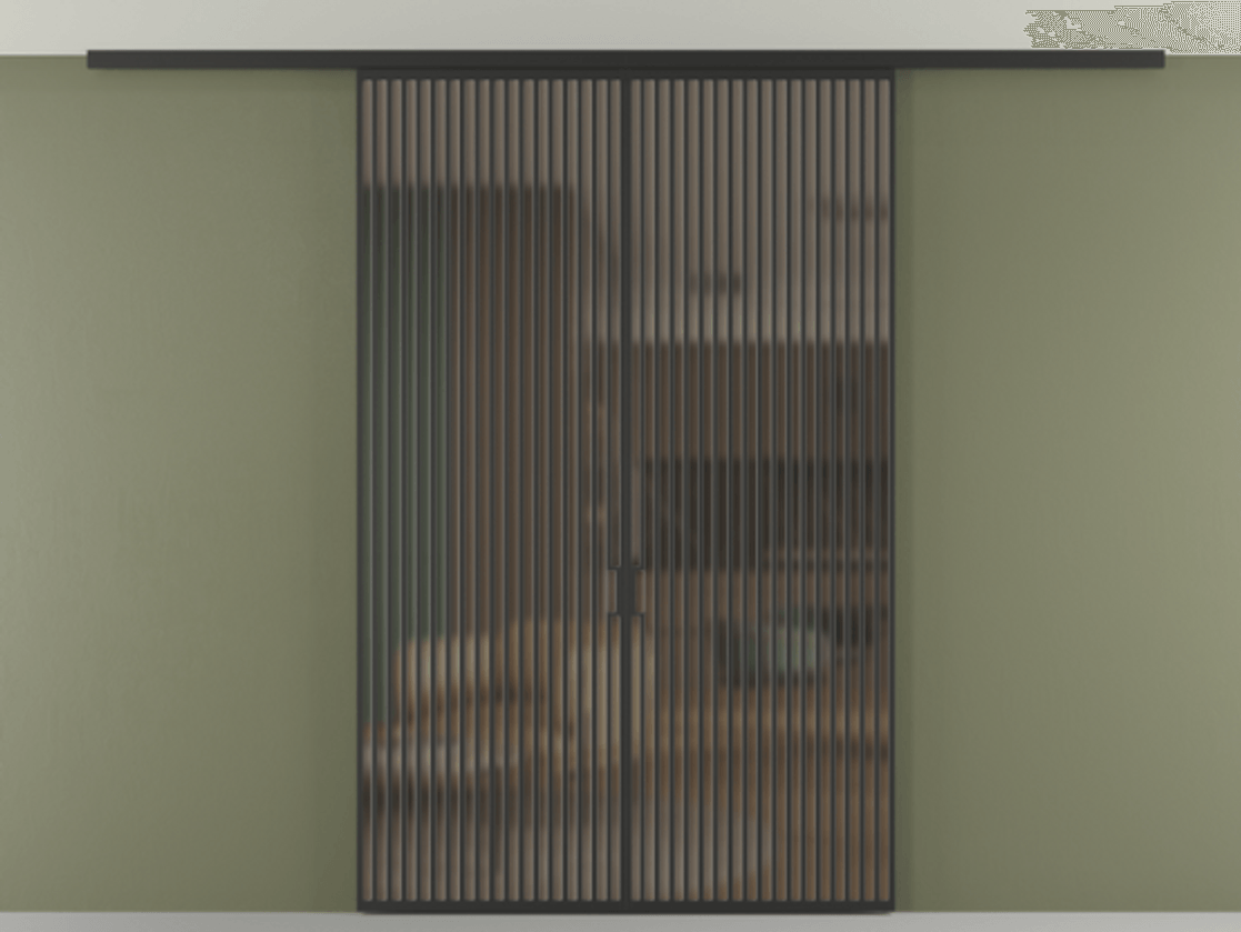 Перегородка Формато вдоль стены на потолок 2 створки АЛПР 040.06 Алюминий Черный Сатинированное бронзовое стекло, триплекс Цена 3206650 ₸ | Volhovec