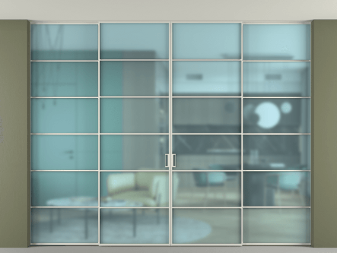 Перегородка Formato внутри проёма скрытое крепление в потолок 4 створки АЛПР 040.04 Алюминий Белый Сатинированное голубое стекло, триплекс. Скрытый короб БЕЛ Цена 3425209 ₸ 1. Полотно 4 шт. (800/2100 мм)
2. Комплект установки раздвижной системы
3. Базовый комплект фурнитуры
4.Ручка RONDO. Фабрика дверей Волховец 8 (800) 551 43 19 Перегородка Formato внутри проёма скрытое крепление в потолок 4 створки АЛПР 040.04 Алюминий Белый Сатинированное голубое стекло, триплекс Цена 3425209 ₸ | Volhovec