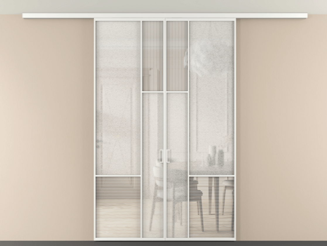 Перегородка Мозаик вдоль стены на потолок 2 створки АЛПР 041.13 Алюминий белоснежный Рифлёное стекло "Дюна", триплекс, 6 мм + Фактурное стекло "Лёд", триплекс. Цена 2109089 ₸ . Фабрика дверей Волховец 8 (800) 551 43 19 Перегородка Мозаик вдоль стены на потолок 2 створки АЛПР 041.13 Алюминий белоснежный Рифлёное стекло "Дюна", триплекс, 6 мм + Фактурное стекло "Лёд", триплекс Цена 2109089 ₸ | Volhovec