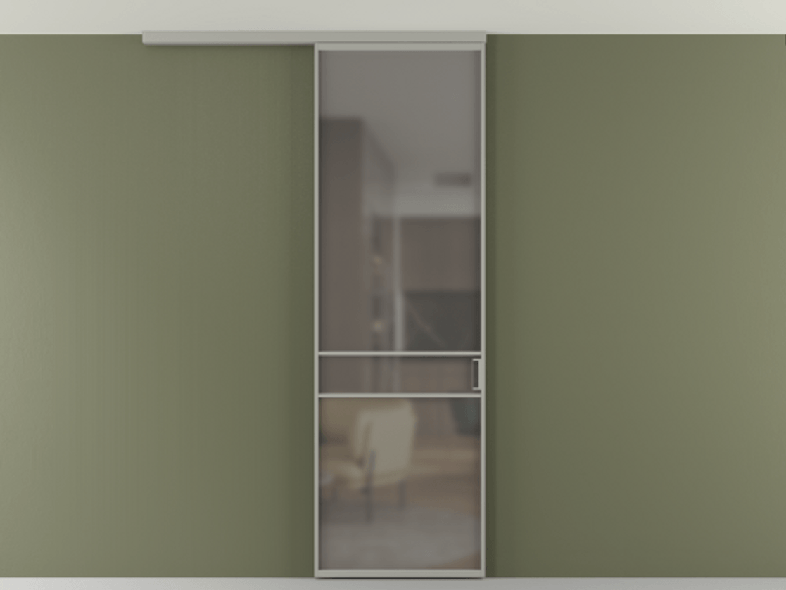 Перегородка Formato вдоль стены на потолок одностворчатая #VENDORCODE# #FURNISH# #GLASS# Цена #PRICE# #CURRENCY# | Volhovec