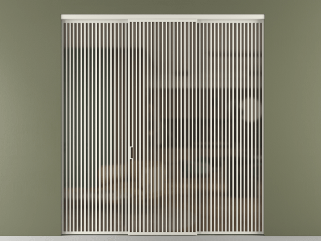 Перегородка Formato внутри проёма 3 створки АЛПР 040.06 Алюминий Белый Сатинированное бронзовое стекло, триплекс Цена 2886750 ₸ | Volhovec