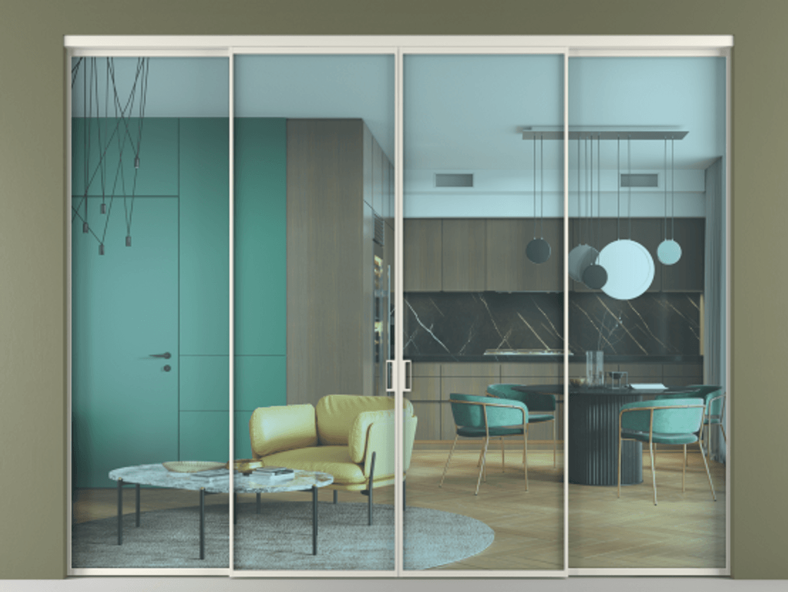 Перегородка Формато внутри проёма 4 створки АЛПР 040.01 Алюминий Белый Прозрачное голубое стекло, триплекс. Скрытый короб БЕЛ Цена 2323642 ₸ 1. Полотно 4 шт. (800/2100 мм)
2. Комплект установки раздвижной системы
3. Базовый комплект фурнитуры
4.Ручка Рондо. Фабрика дверей Волховец 8 (800) 551 43 19 Перегородка Формато внутри проёма 4 створки АЛПР 040.01 Алюминий Белый Прозрачное голубое стекло, триплекс Цена 2323642 ₸ | Volhovec