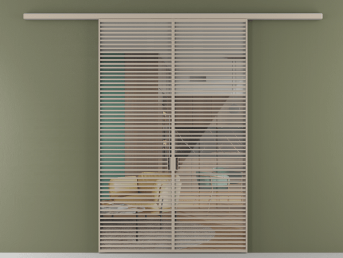 Перегородка Formato вдоль стены 2 створки АЛПР 040.07 Алюминий бисквитный Рефлективное прозрачное стекло "Stopsol", калёное. Цена 3364200 ₸ 1. Полотно 2 шт. (800/2100 мм)
2. Комплект установки раздвижной системы
3. Базовый комплект фурнитуры
4.Ручка RONDO
. Фабрика дверей Волховец 8 (800) 551 43 19 Перегородка Formato вдоль стены 2 створки АЛПР 040.07 Алюминий бисквитный Рефлективное прозрачное стекло "Stopsol", калёное Цена 3364200 ₸ | Volhovec