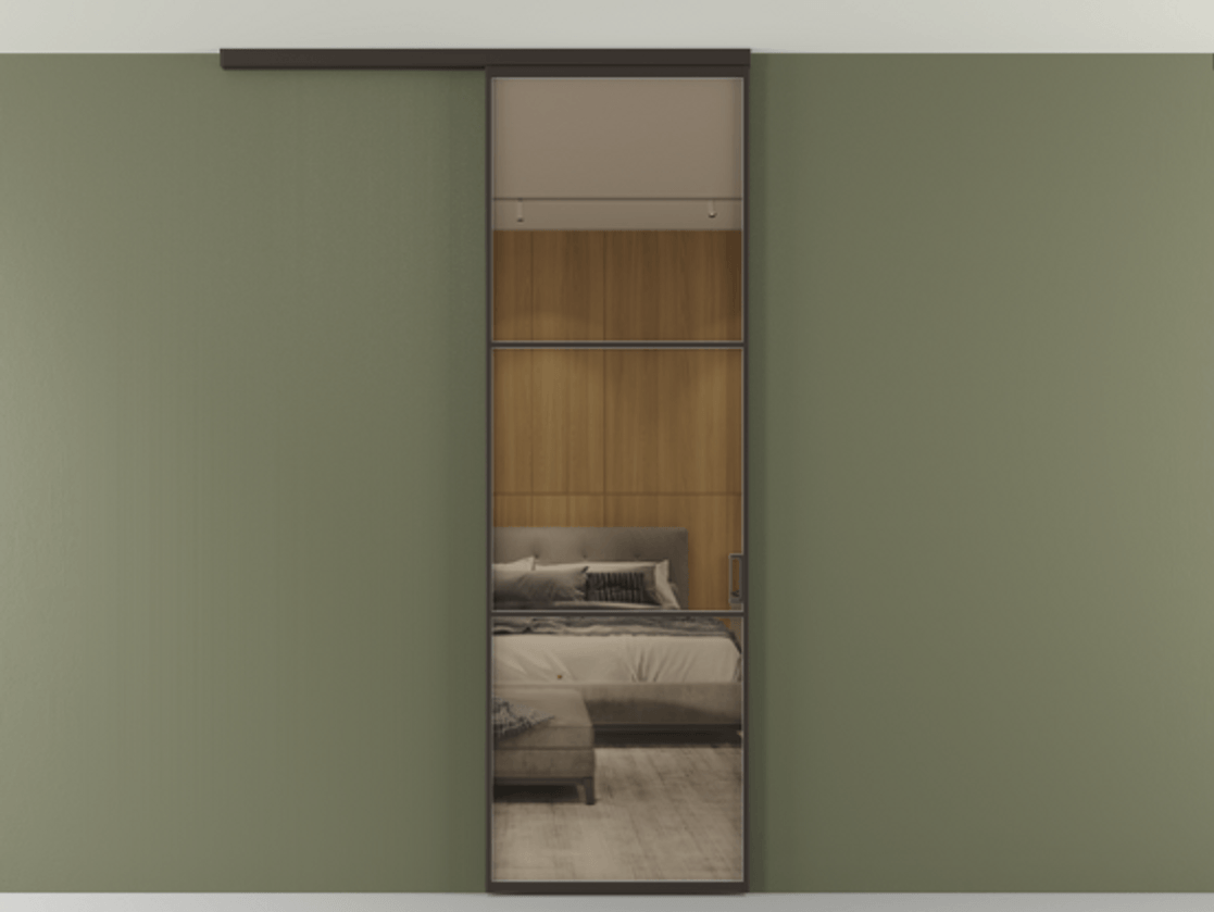 Перегородка Formato вдоль стены на потолок одностворчатая #VENDORCODE# #FURNISH# #GLASS# Цена #PRICE# #CURRENCY# | Volhovec