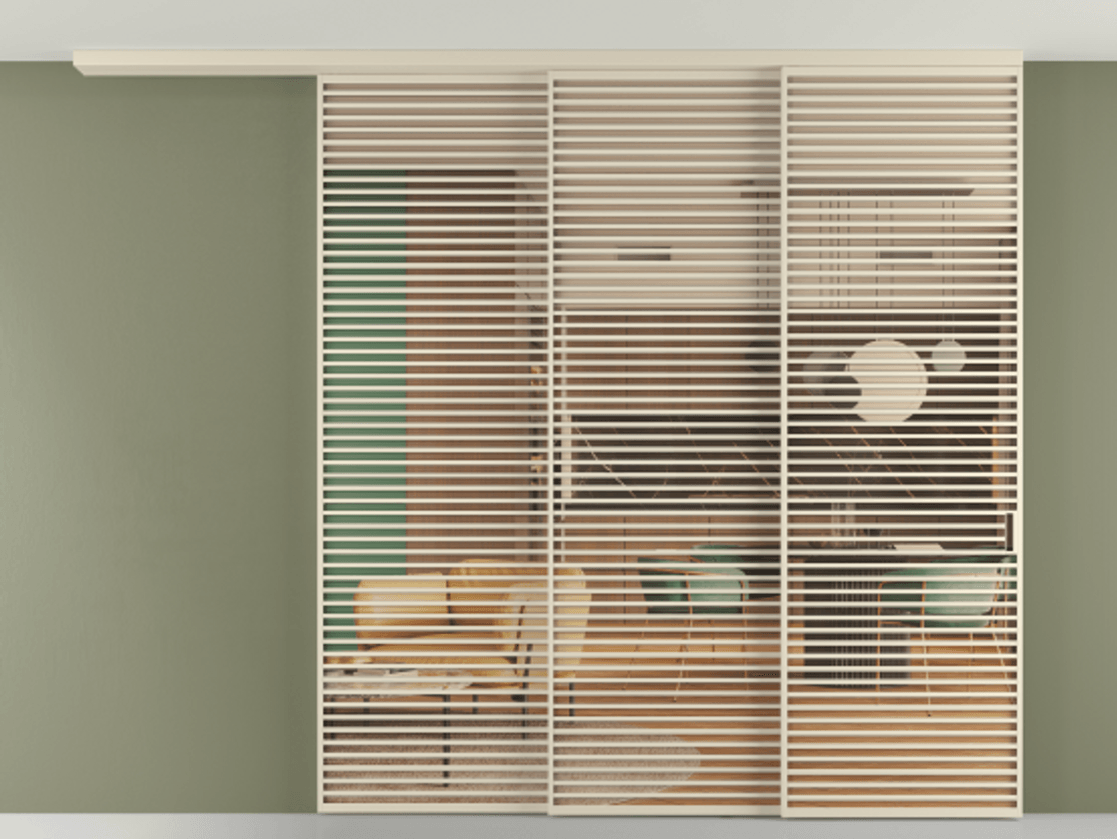 Перегородка Formato вдоль стены на потолок телескопик синхро 3 АЛПР 040.07 Алюминий бежево-серый Прозрачное оранжевое стекло, триплекс Цена 4365000 ₸ | Volhovec