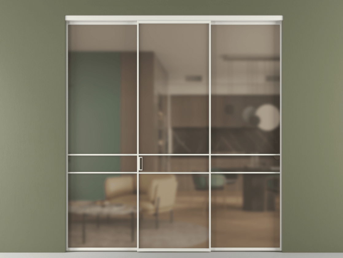 Перегородка Формато внутри проёма 3 створки АЛПР 040.02 Алюминий серый Сатинированное бронзовое стекло, триплекс. Цена 1793799 ₸ 1. Полотно 3 шт. (800/2100 мм)
2. Комплект установки раздвижной системы
3. Базовый комплект фурнитуры
4.Ручка Рондо. Фабрика дверей Волховец 8 (800) 551 43 19 Перегородка Формато внутри проёма 3 створки АЛПР 040.02 Алюминий серый Сатинированное бронзовое стекло, триплекс Цена 1793799 ₸ | Volhovec