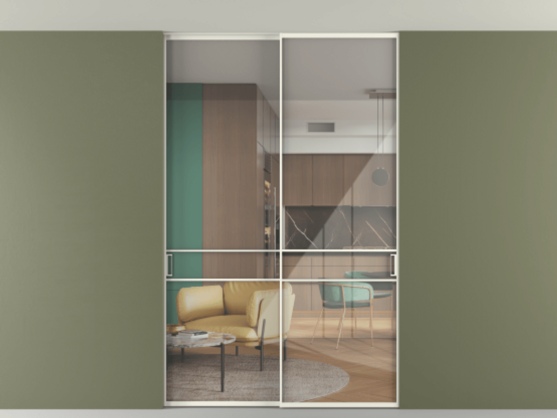 Перегородка Formato внутри проёма скрытое крепление в потолок 2 створки АЛПР 040.02 Алюминий жемчужный Рефлективное прозрачное стекло "Stopsol", калёное. Цена 2309731 ₸ 1. Полотно 2 шт. (800/2100 мм)
2. Комплект установки раздвижной системы
3. Базовый комплект фурнитуры
4. Ручка RONDO. Фабрика дверей Волховец 8 (800) 551 43 19 Перегородка Formato внутри проёма скрытое крепление в потолок 2 створки АЛПР 040.02 Алюминий жемчужный Рефлективное прозрачное стекло "Stopsol", калёное Цена 2309731 ₸ | Volhovec