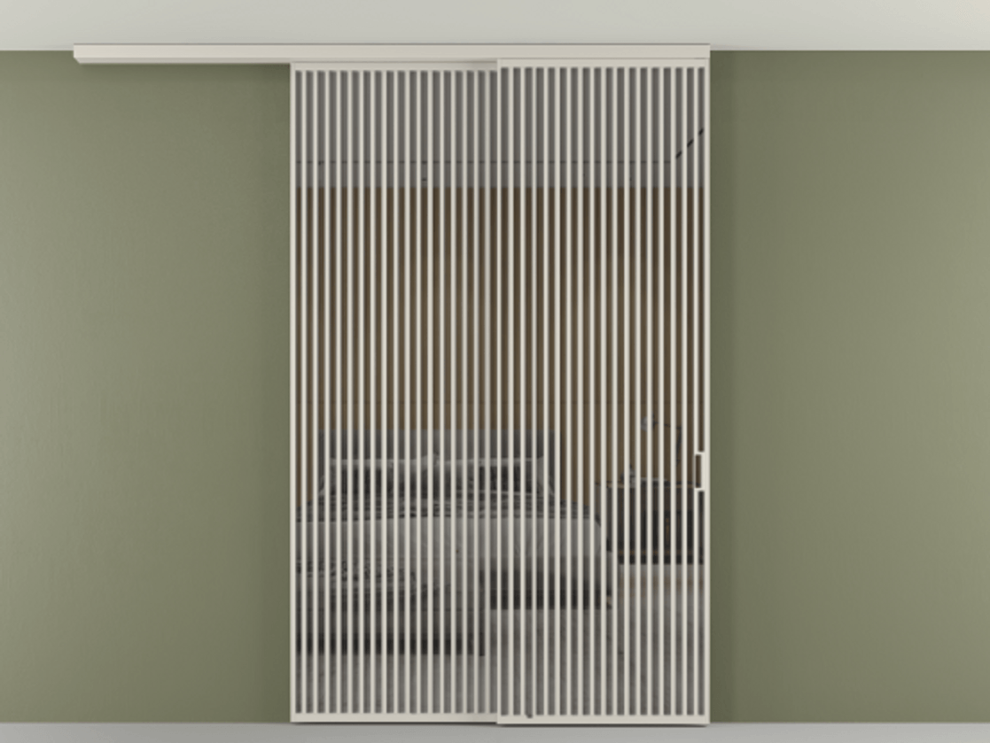 Перегородка Формато вдоль стены на потолок 2 створки с синхронным механизмом АЛПР 040.06 Алюминий облачно-серый Рефлективное серое стекло "Стопсол", калёное. Цена 3502215 ₸ 1. Полотно 2 шт. (800/2100 мм)
2. Комплект установки раздвижной системы
3. Базовый комплект фурнитуры
4.Ручка Рондо. Фабрика дверей Волховец 8 (800) 551 43 19 Перегородка Формато вдоль стены на потолок 2 створки с синхронным механизмом АЛПР 040.06 Алюминий облачно-серый Рефлективное серое стекло "Стопсол", калёное Цена 3502215 ₸ | Volhovec