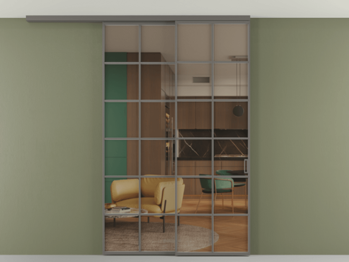 Перегородка Формато вдоль стены на потолок 2 створки с синхронным механизмом АЛПР 040.05 Алюминий классический серый Прозрачное бронзовое стекло, триплекс. Цена 2205282 ₸ 1. Полотно 2 шт. (800/2100 мм)
2. Комплект установки раздвижной системы
3. Базовый комплект фурнитуры
4.Ручка Рондо. Фабрика дверей Волховец 8 (800) 551 43 19 Перегородка Формато вдоль стены на потолок 2 створки с синхронным механизмом АЛПР 040.05 Алюминий классический серый Прозрачное бронзовое стекло, триплекс Цена 2205282 ₸ | Volhovec