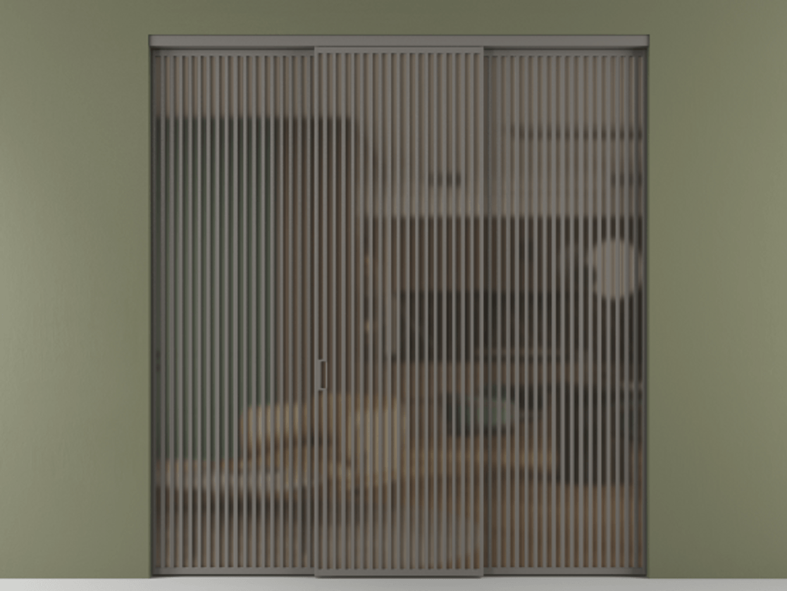 Перегородка Формато внутри проёма 3 створки АЛПР 040.06 Алюминий классический серый Сатинированное бронзовое стекло, триплекс Цена 3460779 ₸ | Volhovec