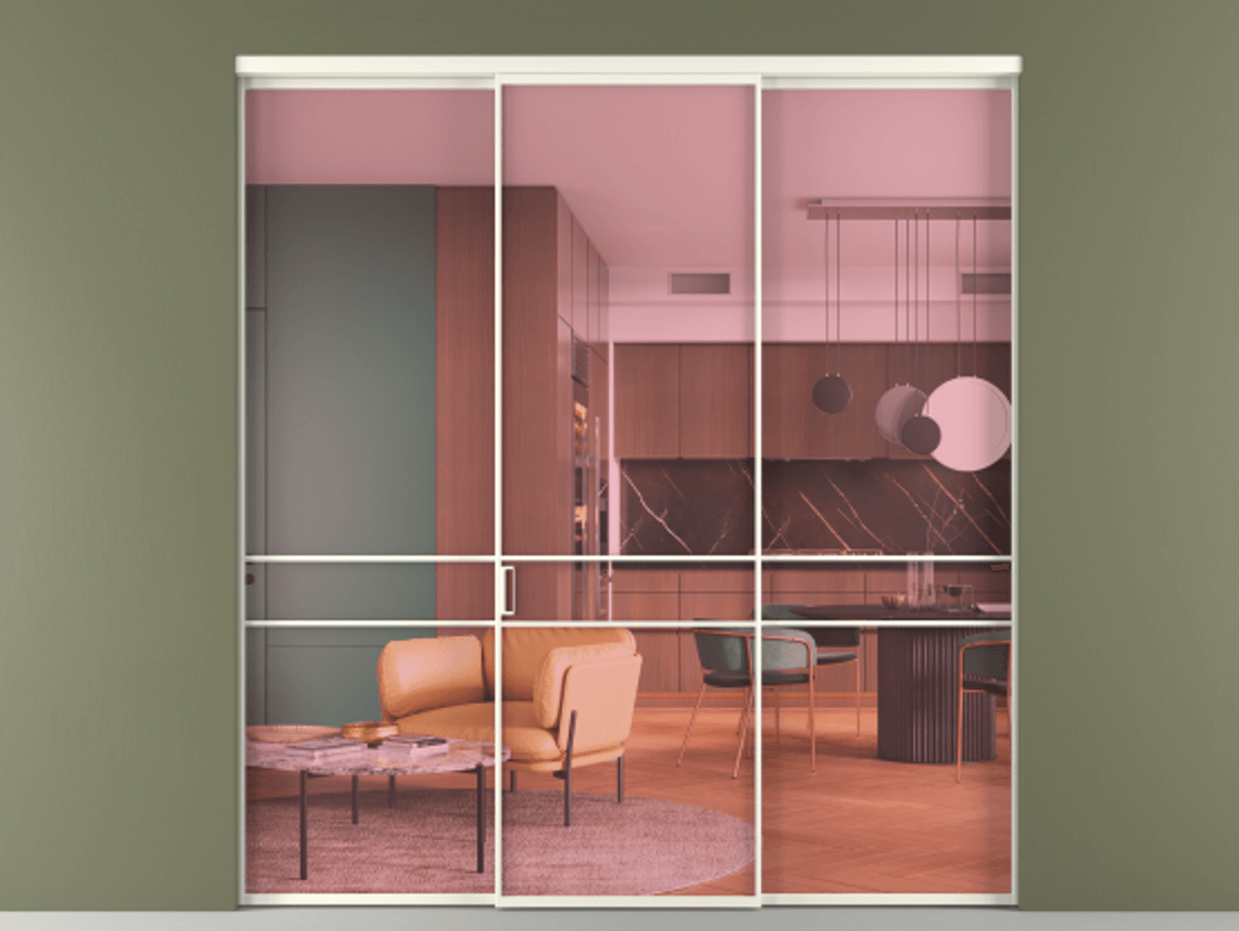 Перегородка Формато внутри проёма 3 створки АЛПР 040.02 Алюминий жемчужный Прозрачное розовое стекло, триплекс. Цена 1793799 ₸ 1. Полотно 3 шт. (800/2100 мм)
2. Комплект установки раздвижной системы
3. Базовый комплект фурнитуры
4.Ручка Рондо. Фабрика дверей Волховец 8 (800) 551 43 19 Перегородка Формато внутри проёма 3 створки АЛПР 040.02 Алюминий жемчужный Прозрачное розовое стекло, триплекс Цена 1793799 ₸ | Volhovec