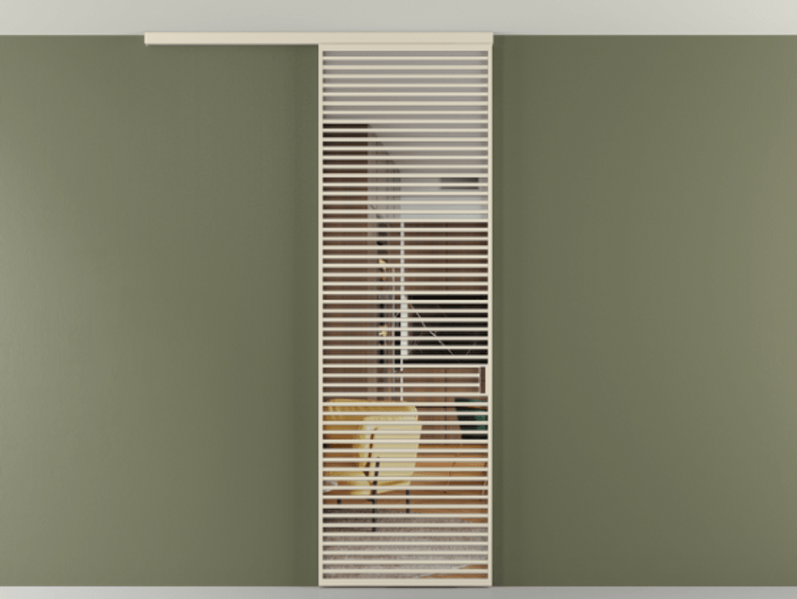 Перегородка Формато вдоль стены на потолок 1 створка АЛПР 040.07 Алюминий бежево-серый Прозрачное стекло "Кристал Вижн", калёное Цена 1763824 ₸ | Volhovec