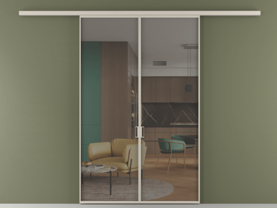 Перегородка Formato вдоль стены 2 створки АЛПР 040.01 Алюминий светло-бежевый Прозрачное серое стекло, триплекс. Цена 1679832 ₸ 1. Полотно 2 шт. (800/2100 мм)
2. Комплект установки раздвижной системы
3. Базовый комплект фурнитуры
4.Ручка RONDO
. Фабрика дверей Волховец 8 (800) 551 43 19 Перегородка Formato вдоль стены 2 створки АЛПР 040.01 Алюминий светло-бежевый Прозрачное серое стекло, триплекс Цена 1679832 ₸ | Volhovec