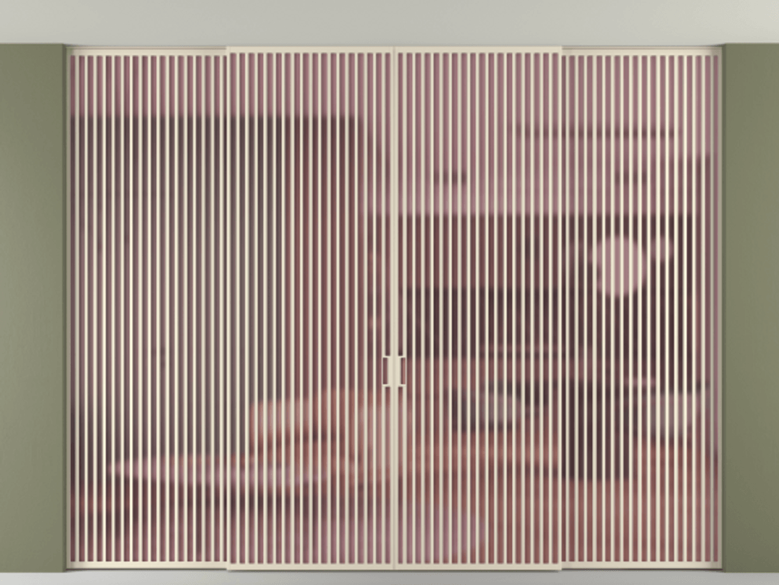 Дверь межкомнатная New Перегородка Formato внутри проёма четырёхстворчатая АЛПР 040.06 Алюминий бежево-серый Сатинированное розовое стекло, триплекс, 6мм Цена 5012000 1. Полотно 4 шт. (800/2100 мм)
2. Комплект установки раздвижной системы
3. Базовый комплект фурнитуры
4.Ручка RONDO. Фабрика дверей Волховец 8 (800) 551 43 19 Межкомнатная дверь New Перегородка Formato внутри проёма четырёхстворчатая АЛПР 040.06 Алюминий бежево-серый Сатинированное розовое стекло, триплекс, 6мм Цена 5012000 | Volhovec