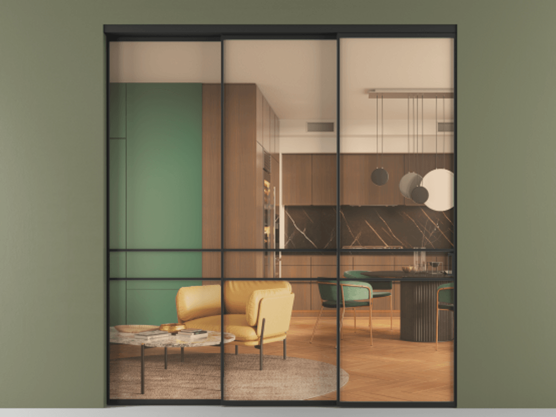 Перегородка Формато внутри проёма 3 створки с синхронным механизмом АЛПР 040.02 Алюминий Черный Прозрачное оранжевое стекло, триплекс. Скрытый короб ЧЕР Цена 2484216 ₸ 1. Полотно 3 шт. (800/2100 мм)
2. Комплект установки раздвижной системы
3. Базовый комплект фурнитуры
4. Комплект фурнитуры телескопик синхро-2
5.Ручка Рондо. Фабрика дверей Волховец 8 (800) 551 43 19 Перегородка Формато внутри проёма 3 створки с синхронным механизмом АЛПР 040.02 Алюминий Черный Прозрачное оранжевое стекло, триплекс Цена 2484216 ₸ | Volhovec